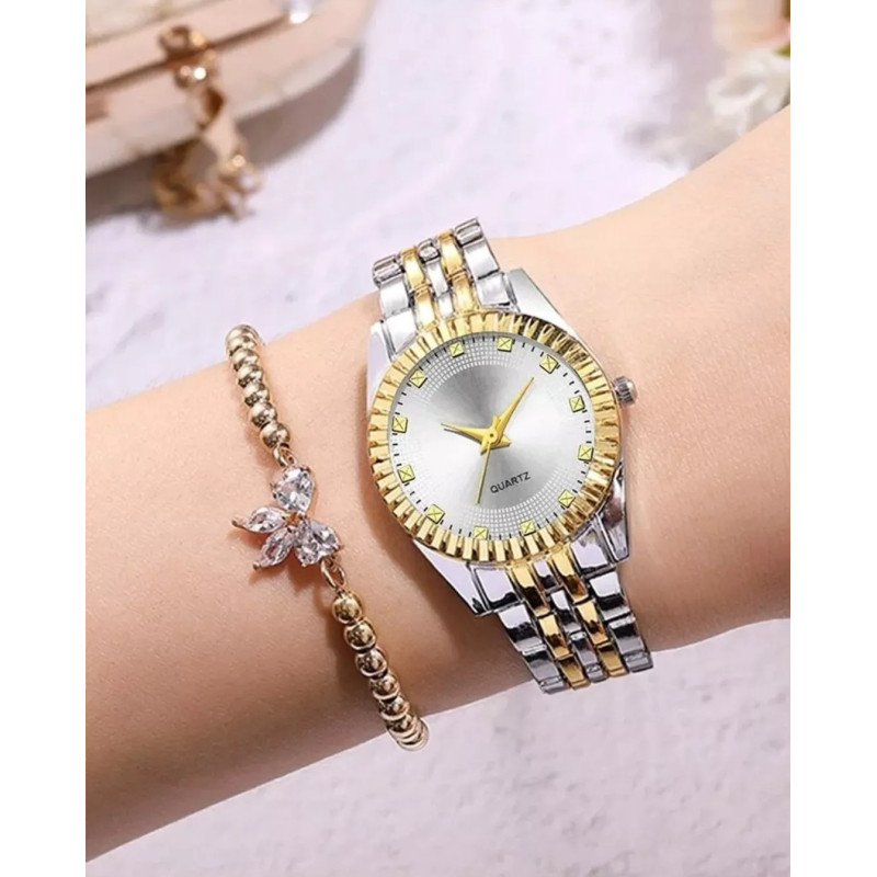 Reloj femenino, cuarzo, bicolor, casual y formal Reloj femenino, cuarzo, bicolor, casual y formal