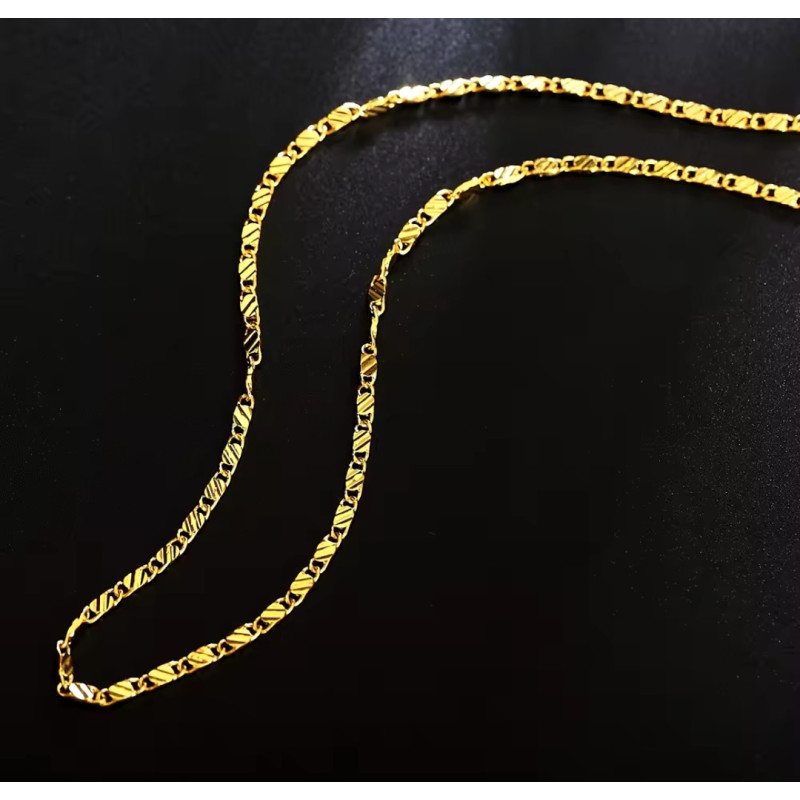 Cadena Plana de Acero Inoxidable Dorado de 2mm - Elegante y Duradera Cadena Plana de Acero Inoxidable Dorado de 2mm - Elegante y Duradera