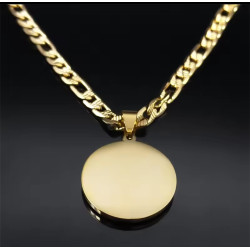 Collar de Acero Inoxidable con Medalla de San Benito y Cristales de Swarovski