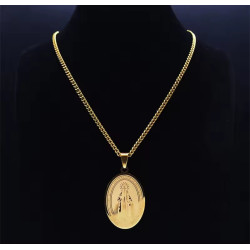 Medalla Milagrosa de la Virgen María en Acero Inoxidable - Diseño Clásico