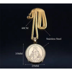 Medalla Milagrosa de la Virgen María en Acero Inoxidable - Diseño Clásico