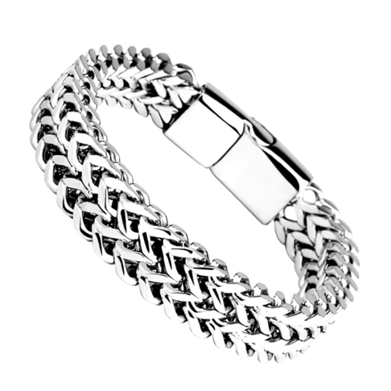 Pulsera de Acero Inoxidable para Hombre, Diseño Trenzado, Elegante y Resistente Pulsera de Acero Inoxidable para Hombre, Diseño Trenzado, Elegante y Resistente