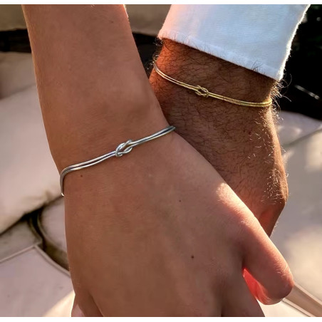 Pulseras de pareja con nudo elegante | Acero inoxidable | Regalo romántico