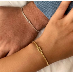Pulseras de pareja con nudo elegante | Acero inoxidable | Regalo romántico