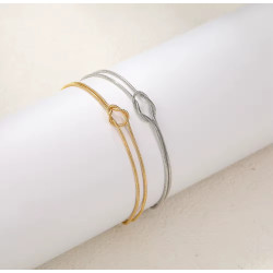 Pulseras de pareja con nudo elegante | Acero inoxidable | Regalo romántico
