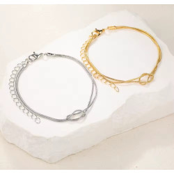 Pulseras de pareja con nudo elegante | Acero inoxidable | Regalo romántico