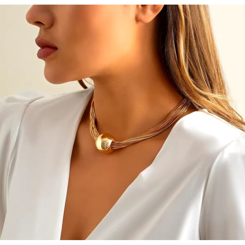 Collar Gargantilla de Bola Dorada Minimalista - Elegante y Versátil