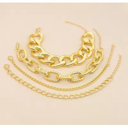 Pulseras de cadena dorada: Set de 4 piezas, diseño minimalista y moderno