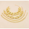 Pulseras de cadena dorada: Set de 4 piezas, diseño minimalista y moderno
