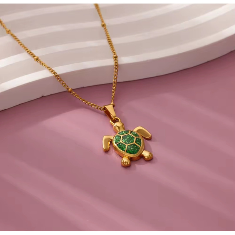 Collar de Tortuga de Acero Inoxidable - Diseño Elegante y Minimalista