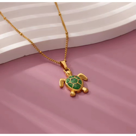 Collar de Tortuga de Acero Inoxidable - Diseño Elegante y Minimalista