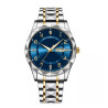 Reloj para Hombre: Acero Inoxidable, Esfera Azul, Cronógrafo, Resistente al Agua