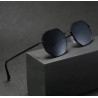 Gafas de Sol Hombre Trendy - Octagonal, Metal, Negro/Gris