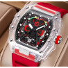 Reloj Skeleton con Correa de Silicona Roja: Estilo único y deportivo Reloj Skeleton con Correa de Silicona Roja: Estilo único y deportivo