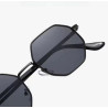 Gafas de Sol Hombre Trendy - Octagonal, Metal, Negro/Gris