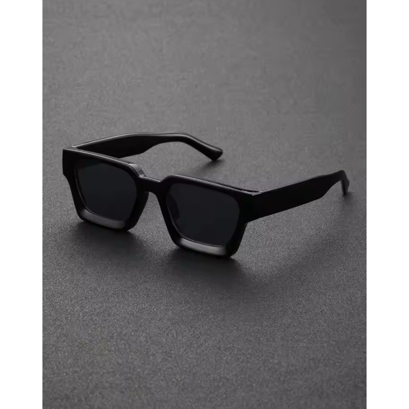 Gafas de Sol Rectangulares Clásicas - Marco Negro Mate, Lentes Oscuras Gafas de Sol Rectangulares Clásicas - Marco Negro Mate, Lentes Oscuras