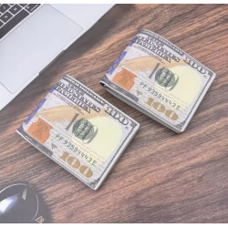 Cartera Compacta Elegante para Caballero | Patrón Billete de 100 Dólares