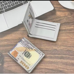 Cartera Compacta Elegante para Caballero | Patrón Billete de 100 Dólares