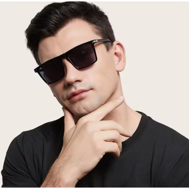 Gafas de Sol Cuadradas Polarizadas Negras - Protección UV400