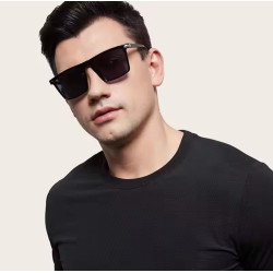 Gafas de Sol Cuadradas Polarizadas Negras - Protección UV400