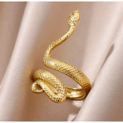 Anillo Serpiente Dorado Ajustable - Diseño Moderno