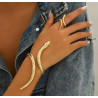 Conjunto Serpiente Dorado: Brazalete y Anillo Ajustable