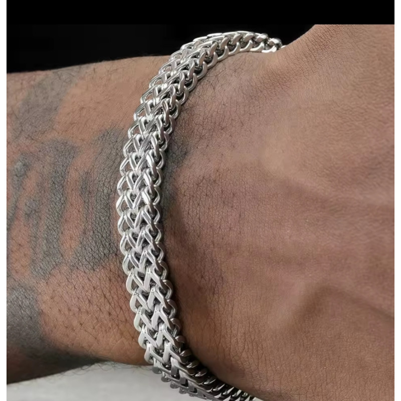 Pulsera de acero inoxidable de eslabones gruesos para hombre